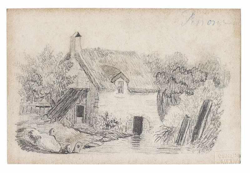 G. Pirroni - Casa Nordica con Alberi e Fiume