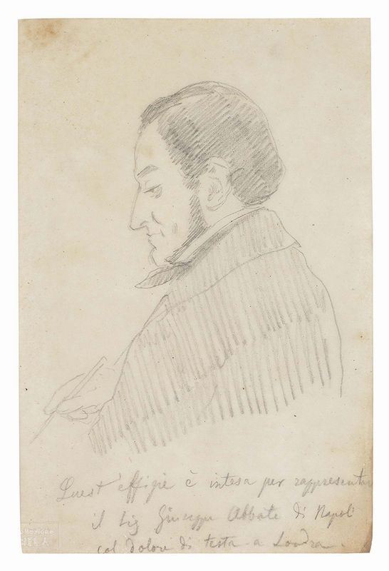 G. Pirroni - Profilo di Uomo con Barba e Penna
