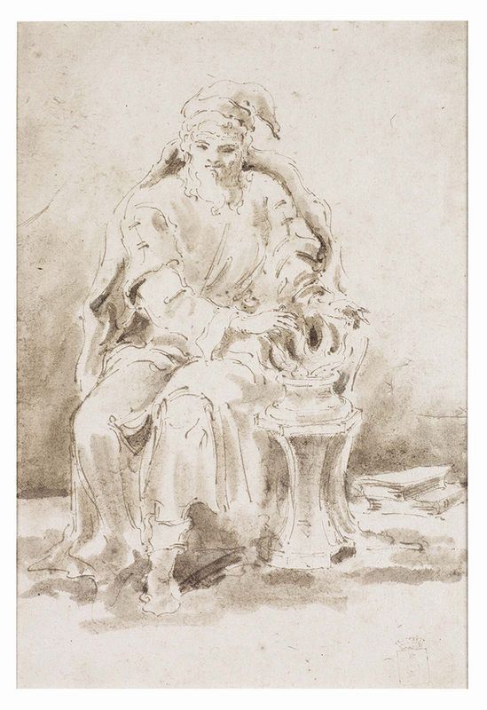 Anonimo Veneto XVIII-XIX Secolo alla Maniera del Tiepolo - Allegoria Dell'inverno
