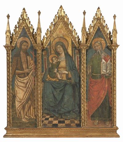 Trittico con San Giovanni Battista, Masonna Col Bambino in Trono e San Tommaso Apostolo