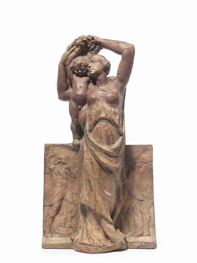 Donna con Putto e Fregio alla Base