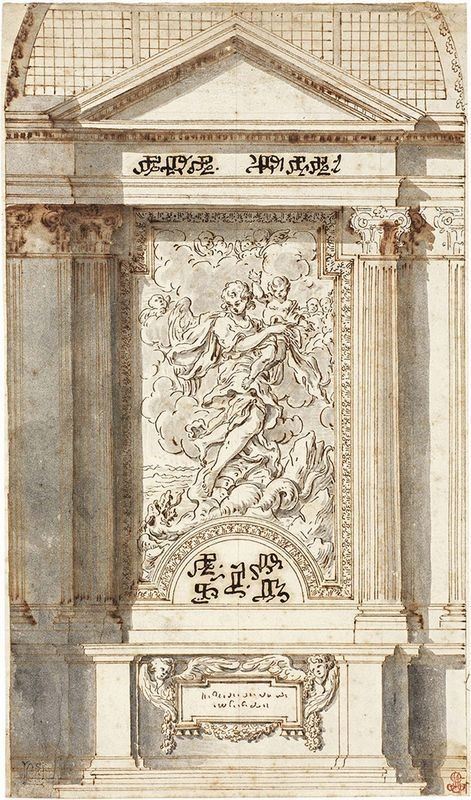 Maestro del XVII Secolo nello Stile del Baciccio - Progetto di Altare