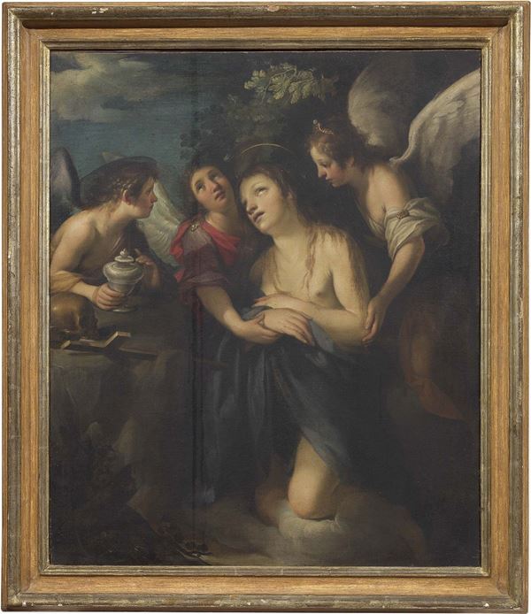 Scuola senese del XVII secolo - Maddalena tra gli Angeli