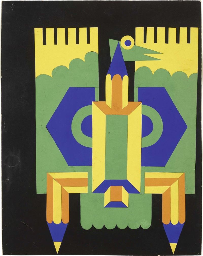 Fortunato Depero - Costruzione di Matite (farfalla-matita)