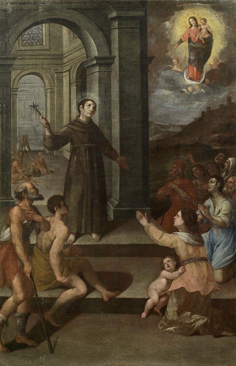 Scuola Senese del XVII Secolo - Sant'antonio da Padova