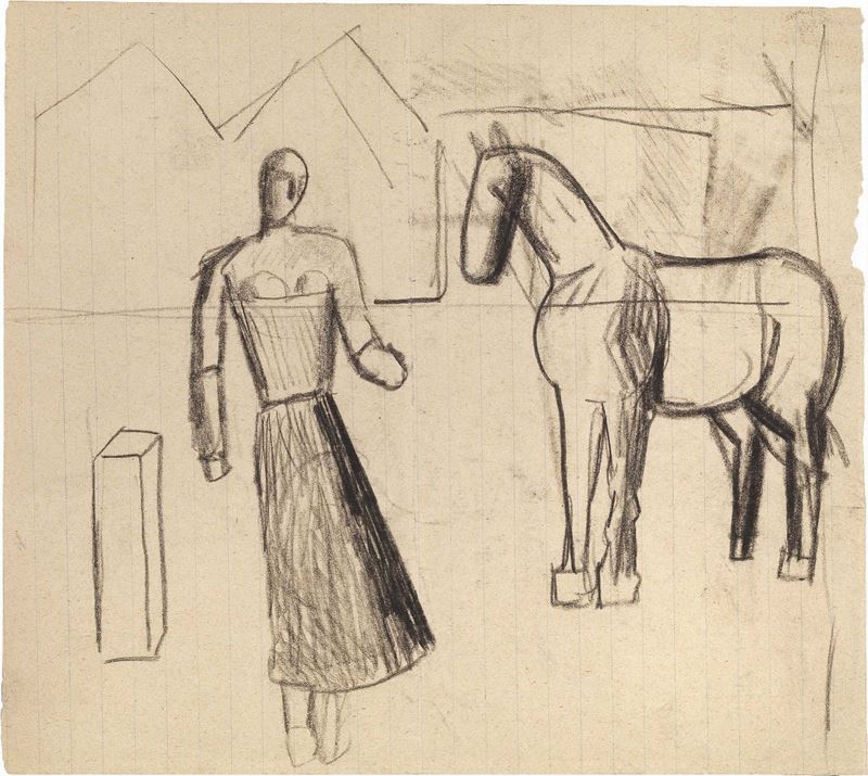 Mario Sironi - Figura con Cavallo