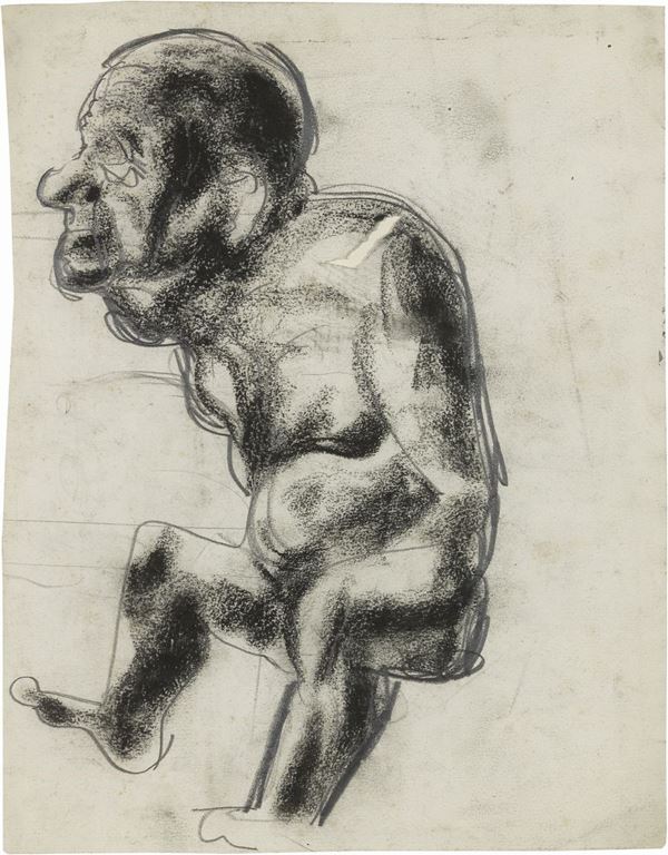 Mario Sironi : Figura  - Carboncino e matita su carta - Auction PARADE V - Contemporary Art - Casa d'aste Farsettiarte