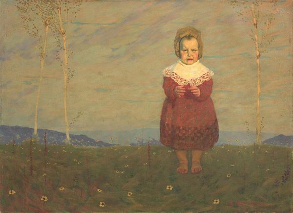 Adolfo Mattielli - Bambina nel paesaggio