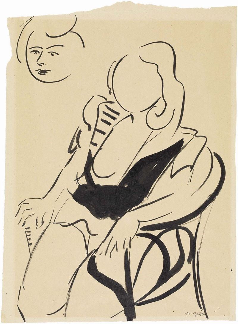 Giulio Turcato - Figura Femminile Seduta