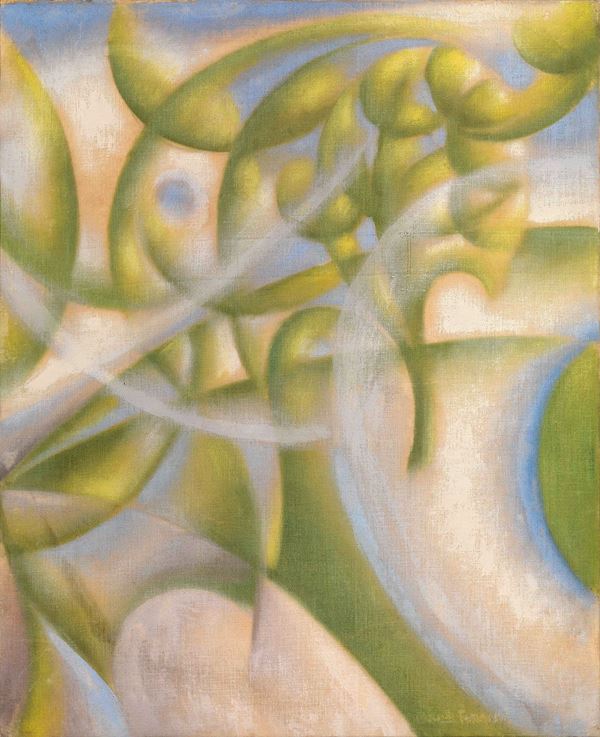 Giacomo Balla : Morbidezze di primavera  (1917 ca.)  - Olio su tela applicata su carta - Auction ARTE MODERNA - II - Casa d'aste Farsettiarte