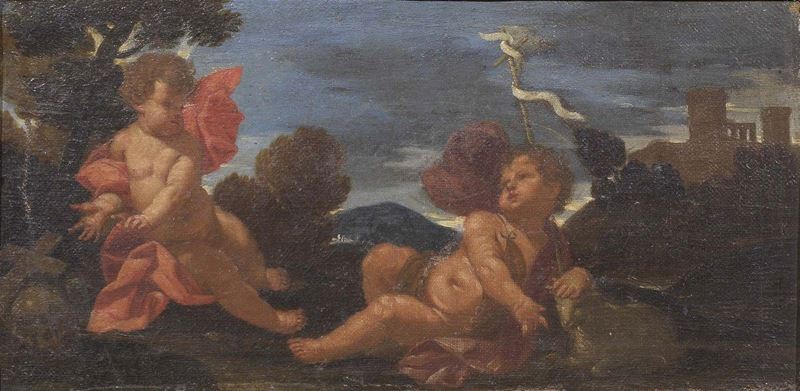 Scuola Bolognese del XVII Secolo - Gesù e San Giovannino