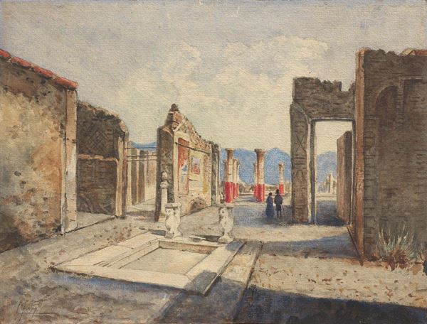 Ettore Forti - Veduta di Pompei