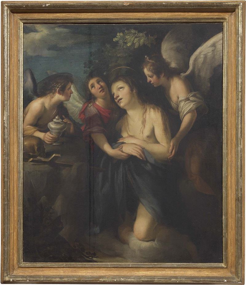 Scuola Senese del XVII Secolo - Maddalena tra gli Angeli