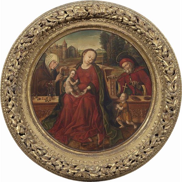 Bernart van Orley (bottega di) - Sacra Famiglia con Sant'Anna e San Giovannino