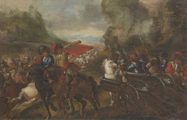 Ignoto del XVII secolo - «Battaglia con artiglieria» e «Battaglia di cavalleria»