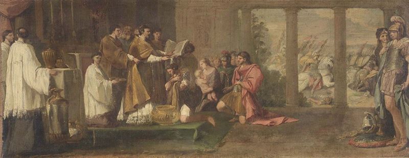 Andrea Camassei - Papa Silvestro Battezza Costantino
