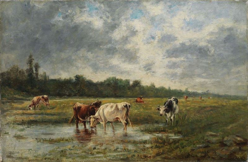 Eugène Boudin - Mucche al Pascolo