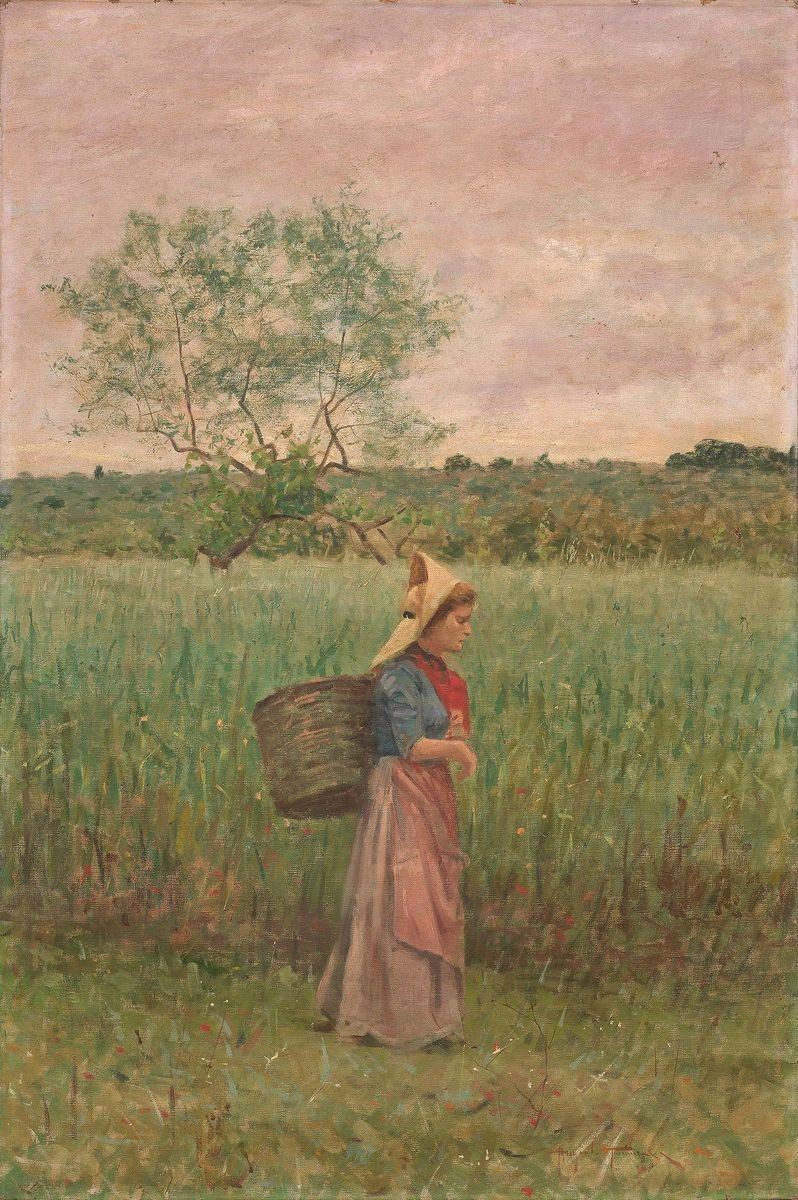 Angiolo Tommasi - Contadina nel Paesaggio