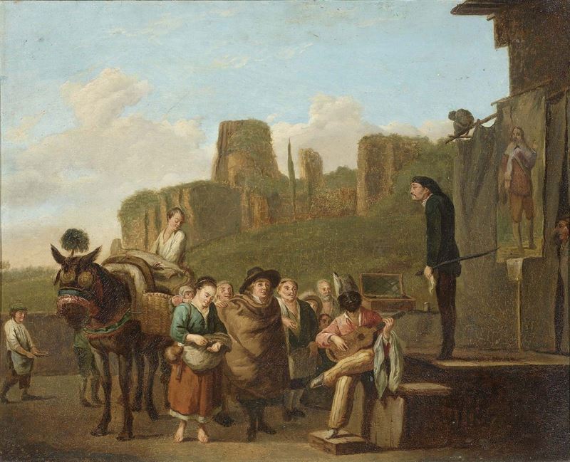 Scuola Romana del XVIII Secolo - Commedia Dell'arte
