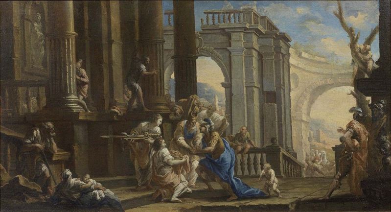 Gaspare Diziani - Giustiniano Accolto a Milano da Sant'ambrogio