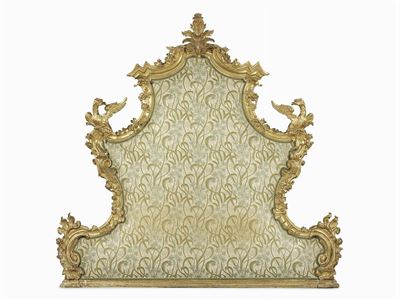 Testiera in Legno Intagliato e Dorato