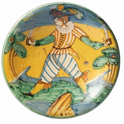 Piatto in Maiolica Policroma