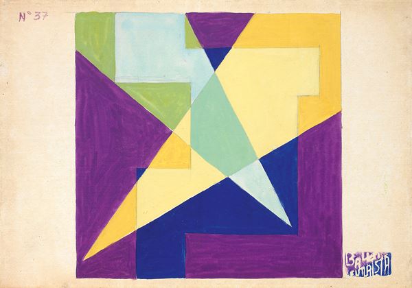 Giacomo Balla : Motivo prismatico  (1925-29)  - Tempera grassa su carta applicata su tela - Asta ARTE MODERNA - II - Casa d'aste Farsettiarte
