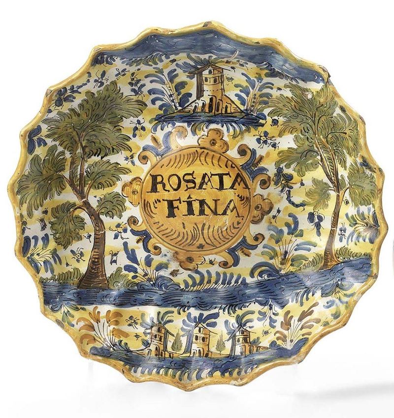 Alzata Umbonata in Maiolica Policroma