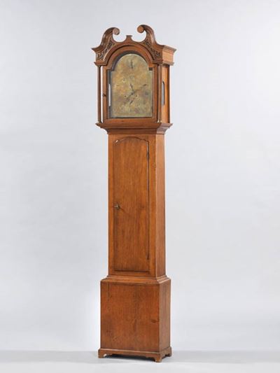 Orologio a Pendolo a Colonna in Legno di Rovere