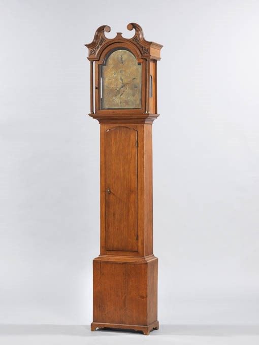 Orologio a Pendolo a Colonna in Legno di Rovere