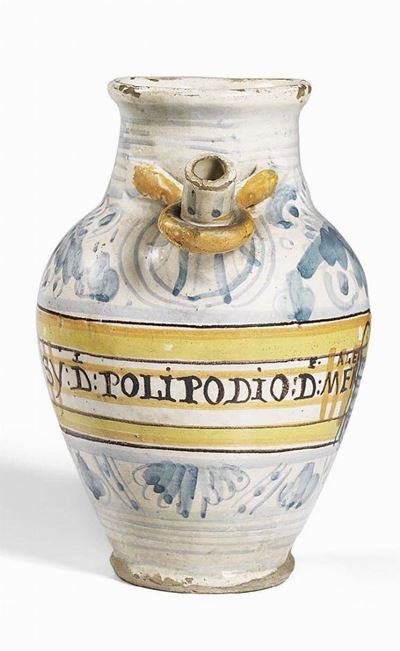 Orciuolo in Maiolica Bianco-blu