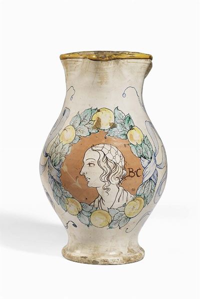 Brocca in Maiolica Policroma