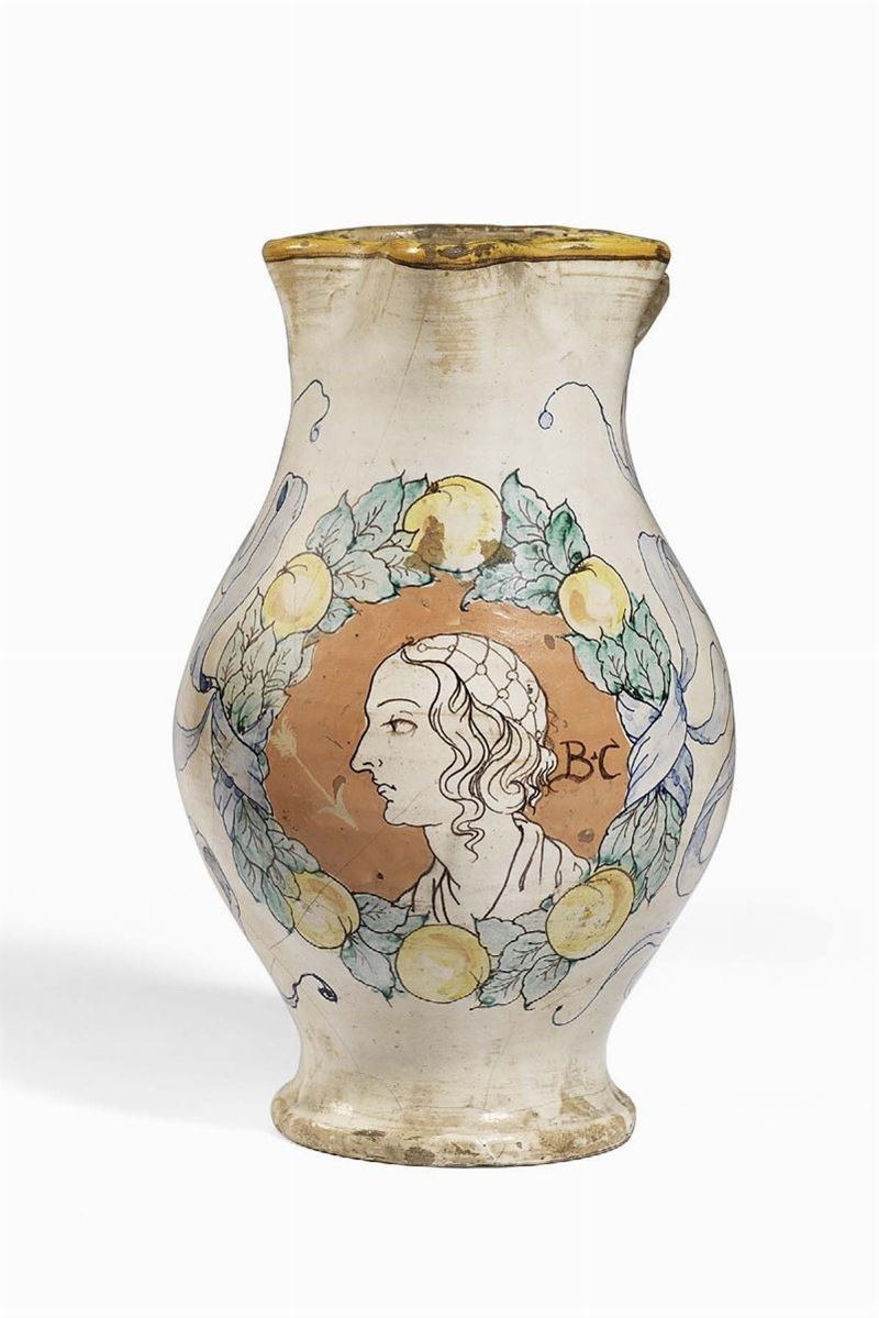 Brocca in Maiolica Policroma
