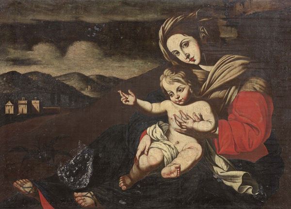 Scuola genovese del XVIII secolo - Madonna col Bambino