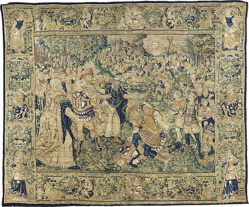 Manifattura di Oudenaarde Fine XVI Secolo - Giosué Umilia il Re degli Amoriti