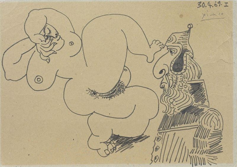 Pablo Picasso - Femme Nue Et Guerrier