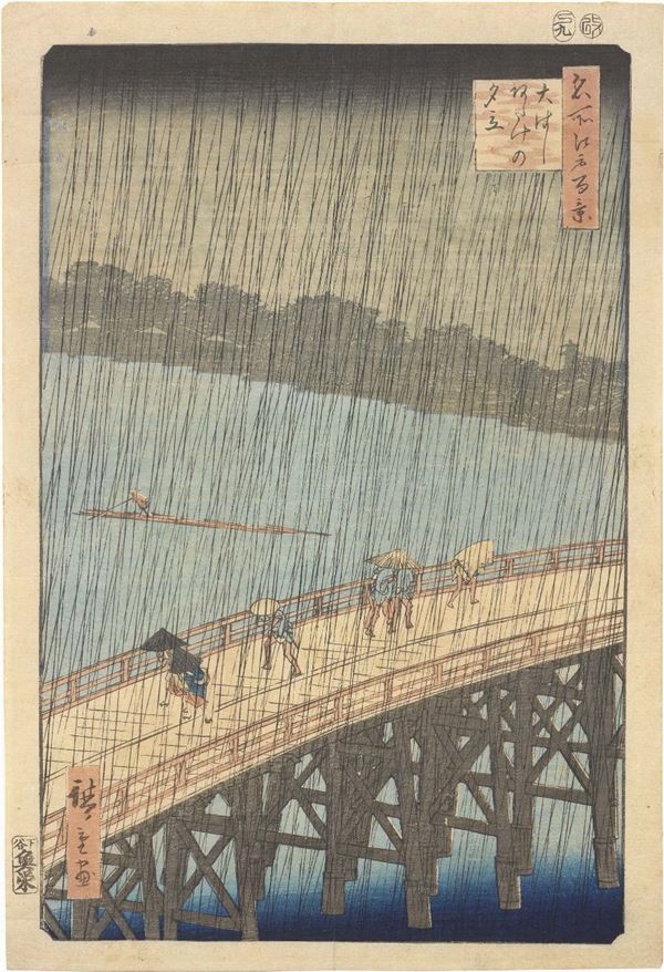 Ando Hiroshige - Ponte di Ohashi sotto la pioggia
