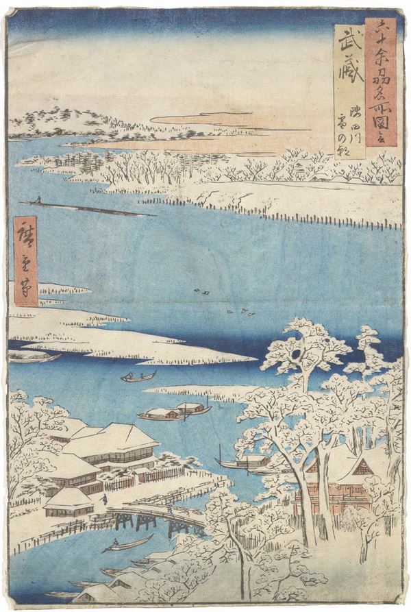 Ando Hiroshige - Fiume Sumida in inverno