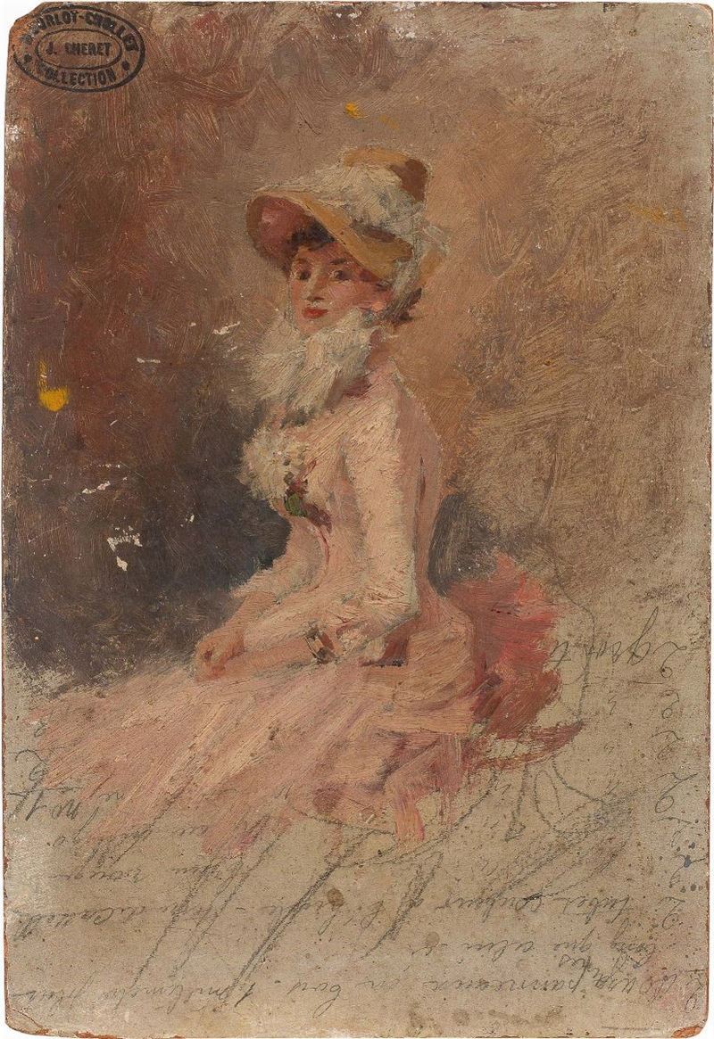 Jules Chéret - Ritratto di Signora