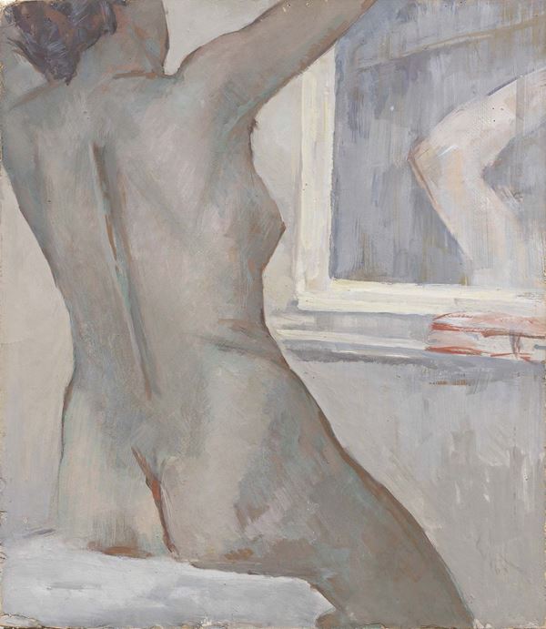 Enrico Sacchetti : Nudo  (1963)  - Tempera su cartone - Auction Dipinti e Sculture del XIX e XX secolo - II - Casa d'aste Farsettiarte