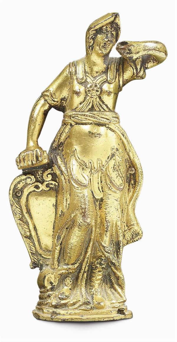 Scuola fiamminga fine XVIII secolo - Figura femminile con scudo, corazza ed elmo