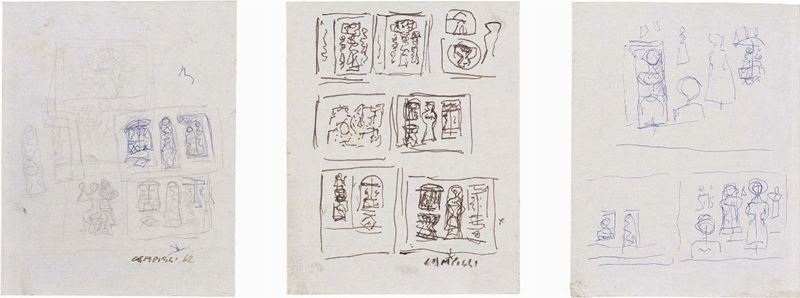 Massimo Campigli - Tre Fogli di Studi