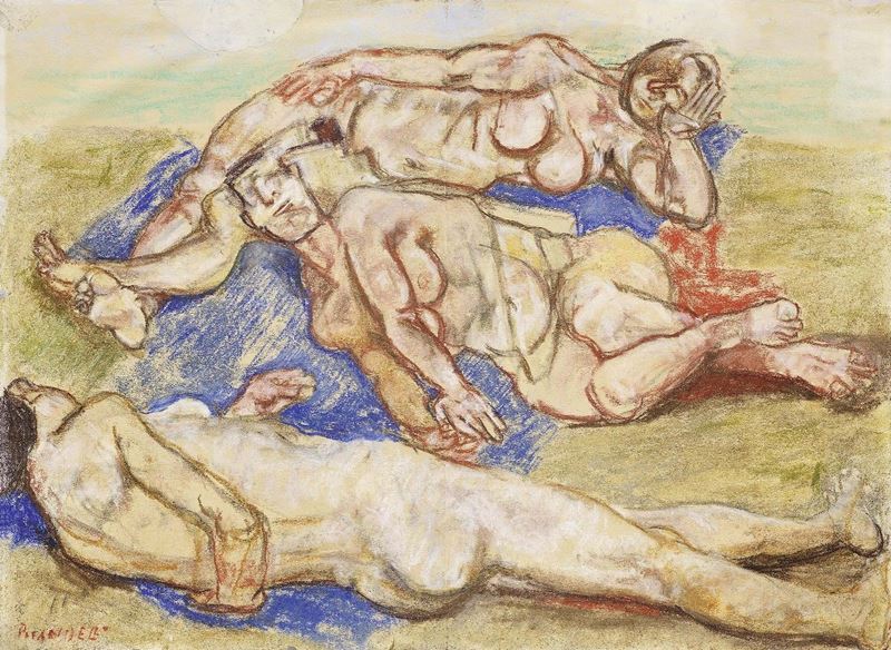 Fausto Pirandello - Tre Bagnanti
