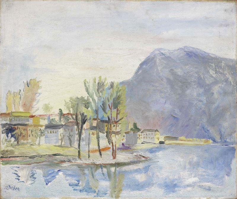 Angelo del Bon - Paesaggio di Lecco