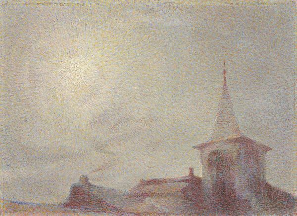 Ignoto inizio XX secolo - Paesaggio con campanile
