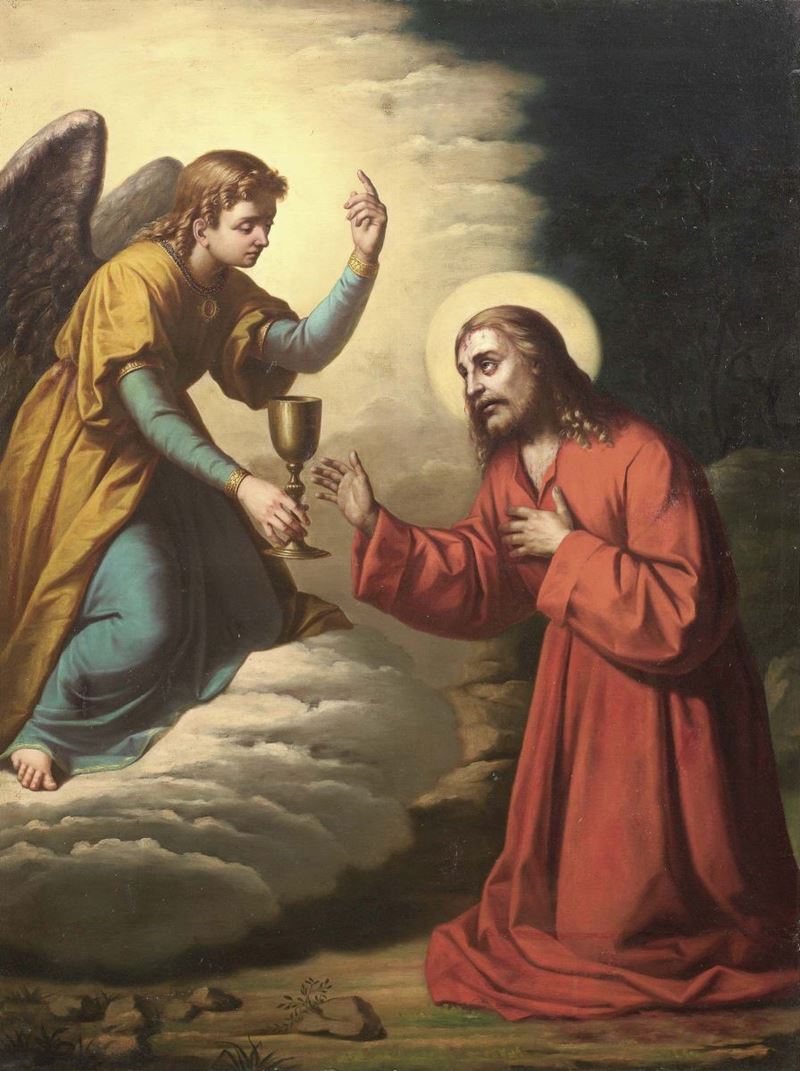 Ignoto del XIX Secolo - Gesù e L'angelo Nell'orto dei Getsemani