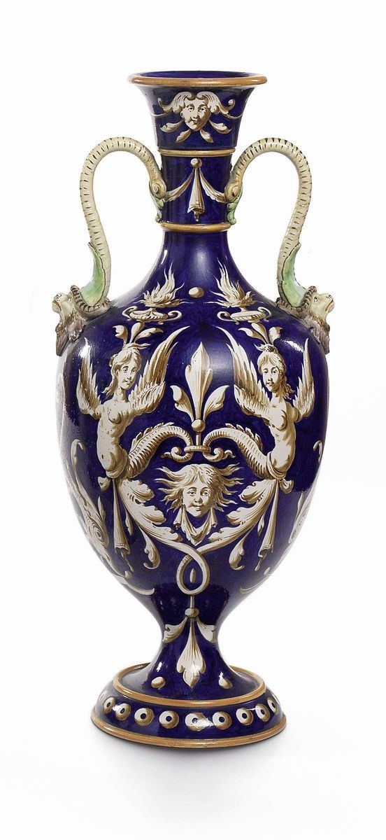 Anfora in Maiolica Policroma