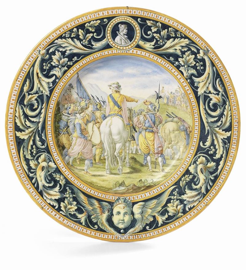 Grande Piatto in Maiolica Policroma