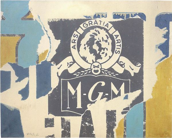 Mimmo Rotella : Metro Goldwin Mayer  (1963)  - Tela emulsionata - Asta Arte Contemporanea - I - Casa d'aste Farsettiarte