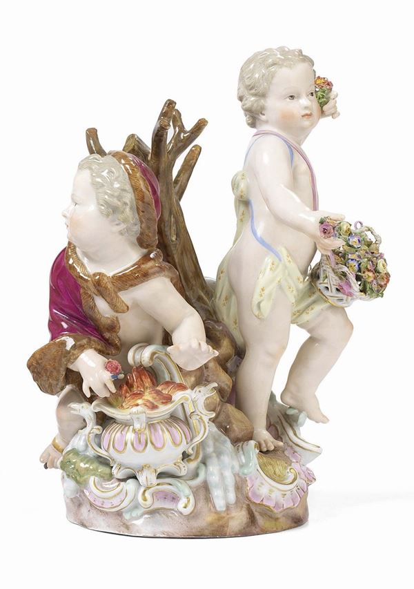 Gruppo in porcellana Meissen  (XIX secolo.)  - Auction Importanti Arredi e Dipinti Antichi - I - Casa d'aste Farsettiarte